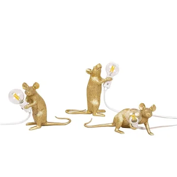 DLMH masa lambaları LED reçine Modern yaratıcı karikatür fare dekorasyon danışma ışık ev için
