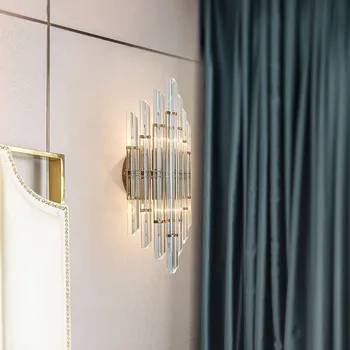 Modern kristal duvar lambaları LED Ding odası dekorasyon, yatak odası duvar aplik lamba ev oturma odası duvar ışıkları için ev ayna ışıkları