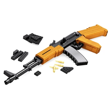 22706 Teknik Askeri Serisi AK-47 Saldırı Tüfek Modeli Yapı Taşları Set Klasik Silah Eğitim Oyuncaklar Çocuklar İçin