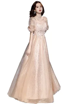 2021 Yeni Akşam Parti Elbise Örgü Balo elbisesi Kadın Grace Qipao Örgün Parti Elbise Sequins Ünlü Ziyafet Elbise Cheongsam