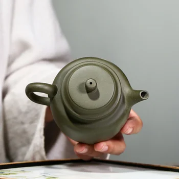 200 ml El Yapımı Yixing Mor Kil Çaydanlıklar Ham Cevher Yeşil Çamur Filtre Demlik Ev Zisha Güzellik su ısıtıcısı Teaware Aksesuarları