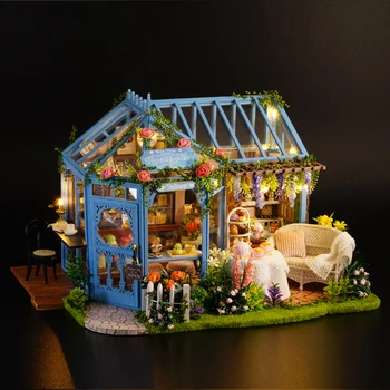 Dollhouse mobilya seti Kitleri Oyuncak Ev Modeli Minyatürleri Ahşap Bebek Evi 3D Bebekler için El Yapımı Ev Kız Oyuncaklar Çocuklar İçin