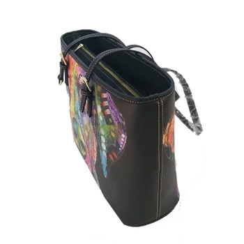 Customzied Kadın El Çantası En saplı çanta Sevimli Tavuk Desen Büyük PU Deri askılı çanta Tote Plaj Kadın Alışveriş çantası