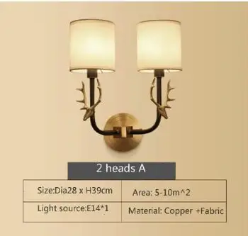 Modern basit koridor duvar lambası tüm bakır Amerikan duvar lambası yatak odası başucu lambası Avrupa lamba