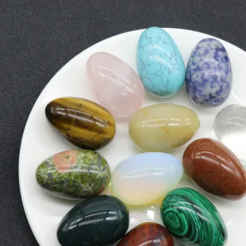 ICNWAY Doğal Kristal Akik Yarı değerli Taş Yumurta Şekli 12 çeşit Malzeme Karışık Kutu