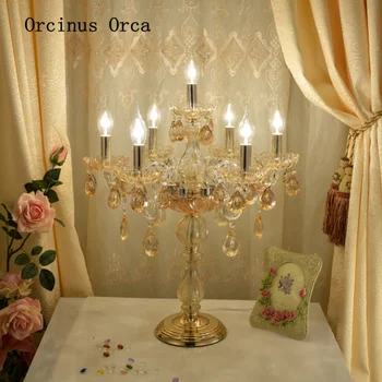 Avrupa mum kristal masa lambası yatak odası başucu lambası basit modern kız restoran romantik dekoratif masa lambası