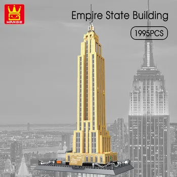 WANGE 1995 adet dünyaca Ünlü Mimari Serisi Empire State Binası Modelleri NewYork Yapı Taşları Tuğla Oyuncaklar Çocuklar ıçin