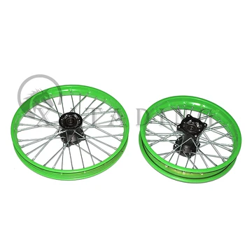 12mm Ön 1.40x17 inç arka 1.85x14 inç alüminyum alaşım jantlar için Çin kir bisiklet çukur bisiklet tekerlek yedek parça