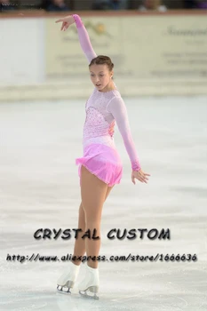 Özel Artistik Patinaj Elbiseler Kızlar İçin Moda Yeni Marka Rekabet Çocuk Buz Artistik Patinaj Elbiseler Kristal DR3810