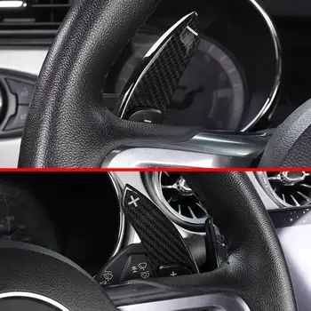 Carmon Araba Direksiyon Paddle Shift Shifer Ford Mustang 2016 2017 Styling Için Gerçek Karbon Fiber