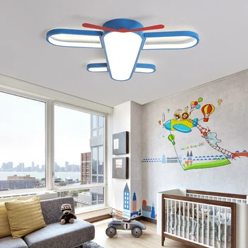 Yaratıcı karikatür uçak tavan lambası çocuk odası erkek kız yatak odası lambası basit anaokulu göz koruması led lamba