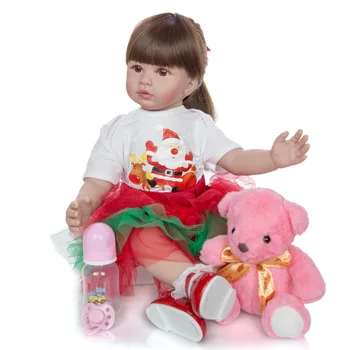 60 cm Bebe reborn oyuncak bebekler Kız İçin Yumuşak Silikon Zarif Prenses Toddler Alive Bebekler Çocuk doğum günü hediyesi Oyun Evi Oyuncak