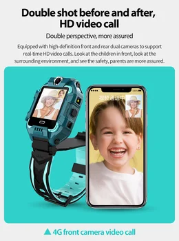 Y99A Çocuklar Flip tasarım ve 360°döndürülmüş vücut akıllı saat 4G GPS WIFI Tracker SOS Video Çağrı Çocuklar için Anti Kayıp Monitör