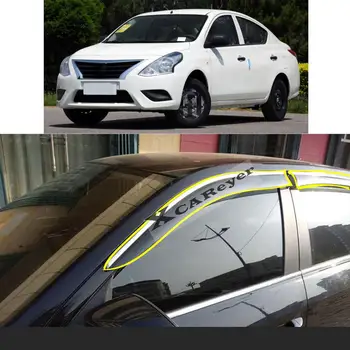 NİSSAN Sunny 2011-2016-2019 için Araba Vücut Styling Sticker Plastik pencere camı Rüzgar Visor Yağmur / Güneş Koruma Havalandırma Parçaları