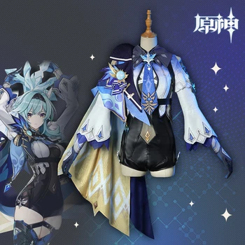 2021 Oyunu Genshin Darbe Yeni Rol Cosplay Buz Eula Kostüm Parti Elbise Ayakkabı İle Kadın Büyücü Japon Kostüm Elbise Tam Set
