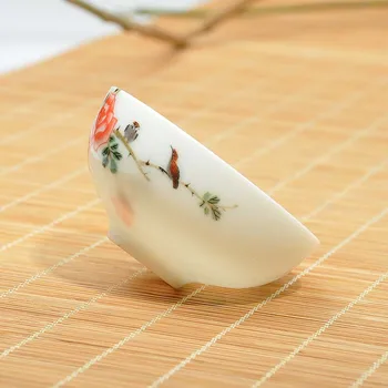 Jingdezhen beyaz porselen kase kungfu çay seti çay bardağı Master Fincan ınce fetal saf el yapımı ıç ve dış desenler
