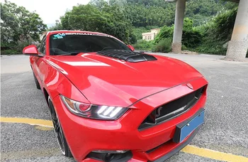 Ford Mustang GT500-2020 Için uyar Yüksek kalite ABS Siyah & Karbon Fiber Ön Tampon Motor Hood Vent Kapak Makine Kapak