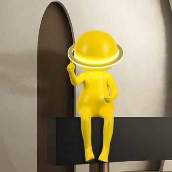 Astronot yaratıcı süsler dekorasyon ev aksesuarları çizgi film FRP sanat heykel