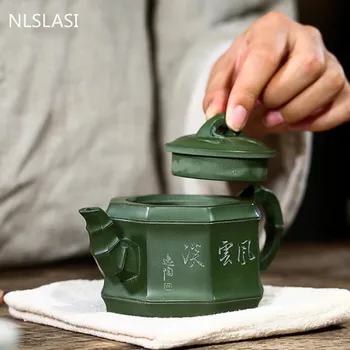 Yixing Butik Demlik Mor Kil Çaydanlıklar Ham cevher Yeşil Çamur El Yapımı su ısıtıcısı Çay töreni malzemeleri Özelleştirilmiş Otantik 220 ml