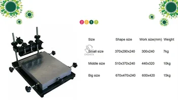 Manuel şablon yazıcı, T-shirt serigrafi makinesi 440X320mm orta boy