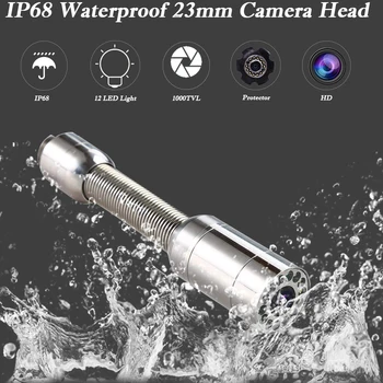 Endoskop 23mm Lens Kamera 20 m 30 m 40 m 50 m Kablo Muayene Kanalizasyon/Boru/Drenaj Systen İle 12 Leds