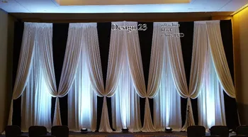 3 M x 6 M siyah Beyaz Düğün Backdrop Sahne Dekorasyon ile
