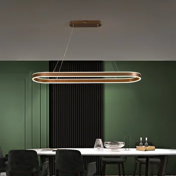 Oval kolye ışıkları restoran Bar kuzey avrupa Modern basit kişilik resepsiyon odası çalışma Led ofis lambası