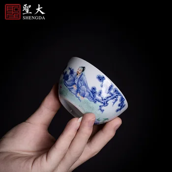 St seramik kongfu usta fincan el-boyalı porselen dou pastel haşlanmış çay şekil yalan fa fincan jingdezhen çay tarafından el